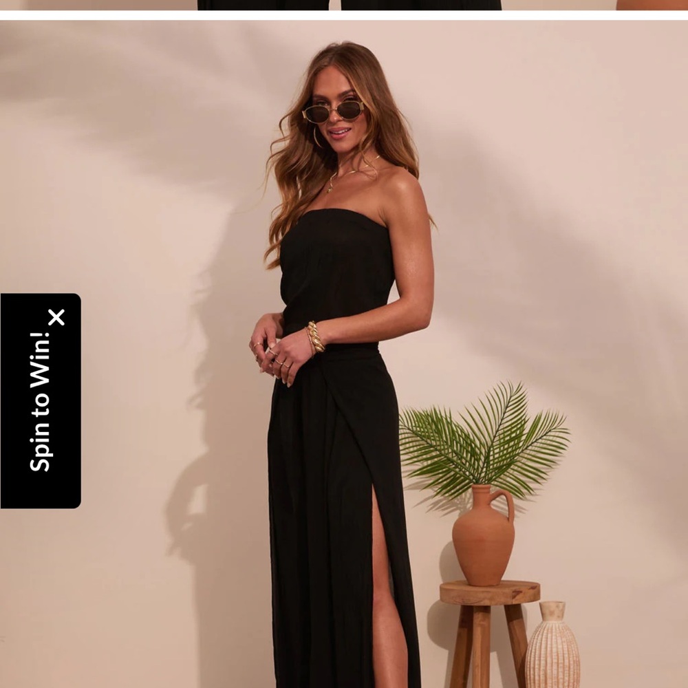 Vici Black Strapless jumpsuit